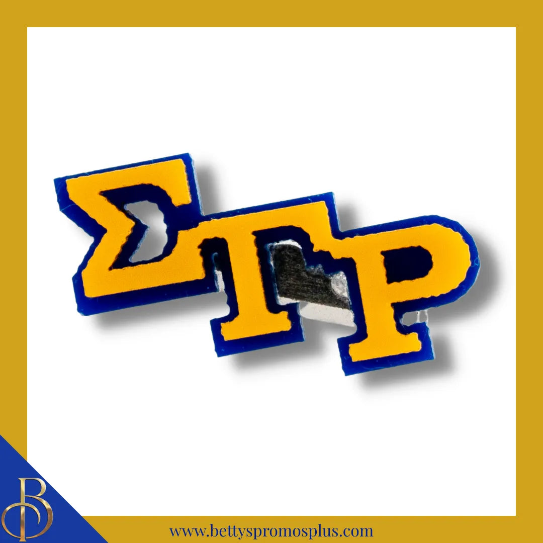 Sigma Gamma Rho ΣΓΡ Greek Letters Acrylic Lapel Pin-Opaque Letters-Small-Sigma Gamma Rho Paraphernalia-Sigma Gamma Rho Lapel Pin-Betty's Promos Plus