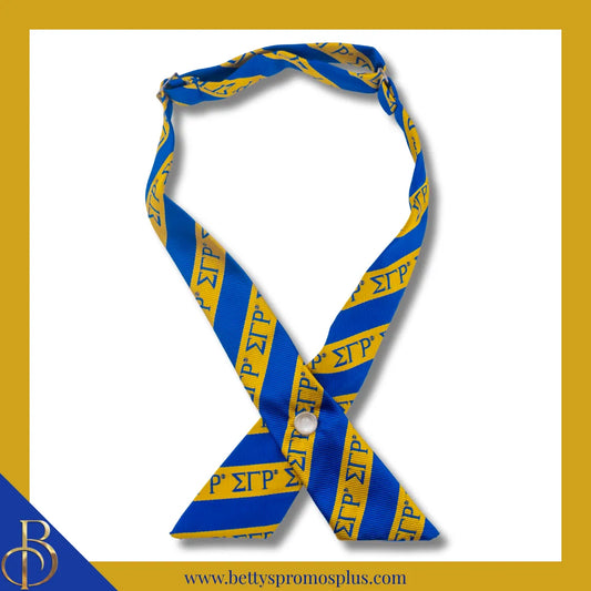 Sigma Gamma Rho ΣΓΡ Greek Letters Crossover Bow Tie-Blue-Sigma Gamma Rho Paraphernalia-Sigma Gamma Rho Bow Tie-Betty's Promos Plus