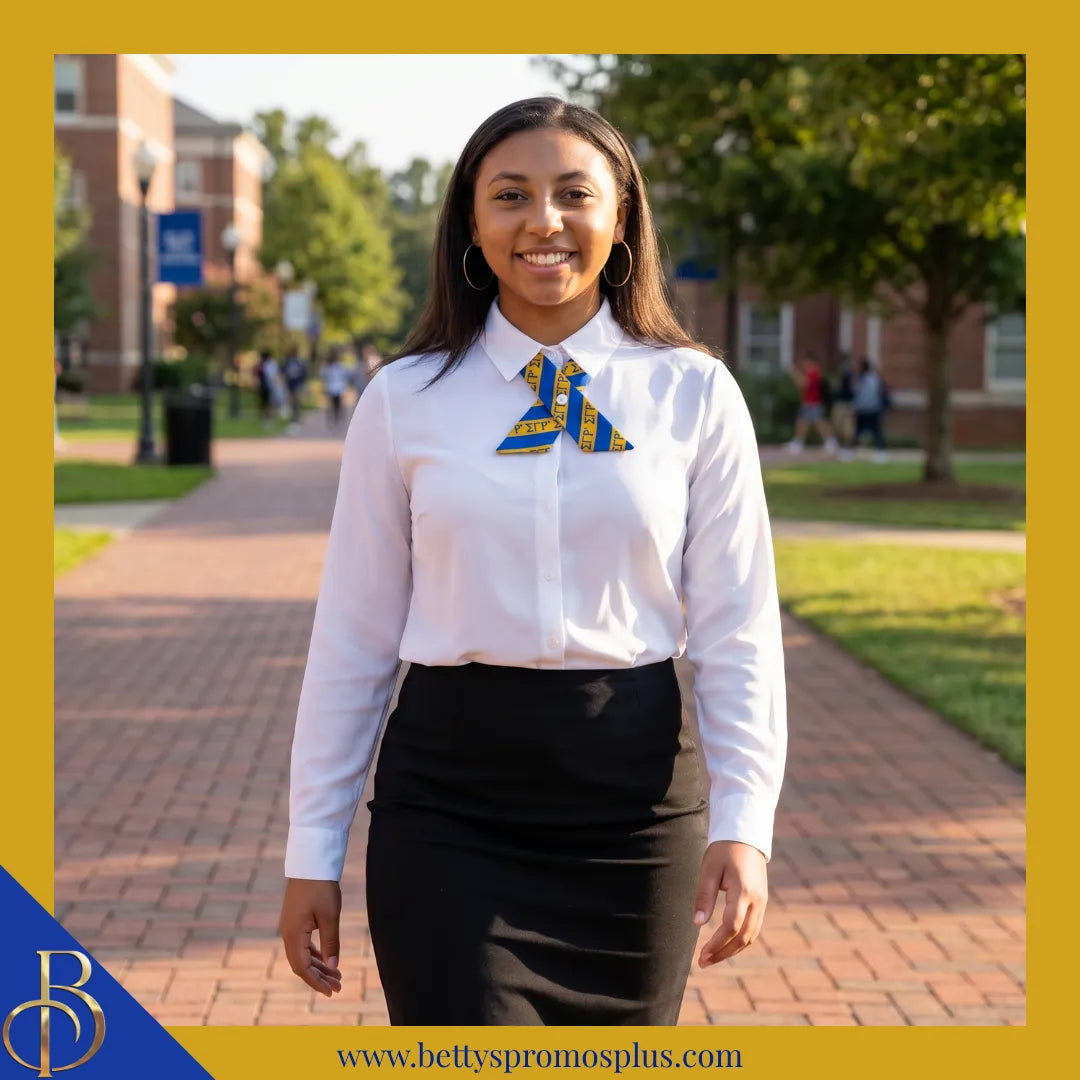 Sigma Gamma Rho ΣΓΡ Greek Letters Crossover Bow Tie-Sigma Gamma Rho Paraphernalia-Sigma Gamma Rho Bow Tie-Betty's Promos Plus