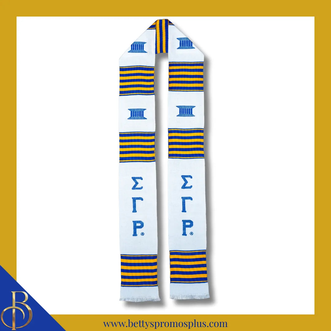 Sigma Gamma Rho ΣΓΡ Greek Letters Kente Cloth Graduation Stole-Sigma Gamma Rho Paraphernalia-Sigma Gamma Rho Graduation Stole-Betty's Promos Plus