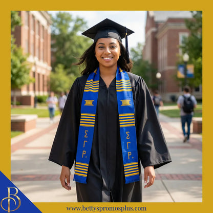 Sigma Gamma Rho ΣΓΡ Greek Letters Kente Cloth Graduation Stole-Sigma Gamma Rho Paraphernalia-Sigma Gamma Rho Graduation Stole-Betty's Promos Plus