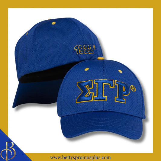 Sigma Gamma Rho ΣΓΡ Greek Letters Mesh Flex Fit Embroidered Hat-Blue-Sigma Gamma Rho Paraphernalia-Sigma Gamma Rho Hats-Betty's Promos Plus