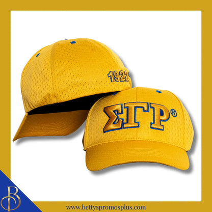 Sigma Gamma Rho ΣΓΡ Greek Letters Mesh Flex Fit Embroidered Hat-Gold-Sigma Gamma Rho Paraphernalia-Sigma Gamma Rho Hats-Betty's Promos Plus