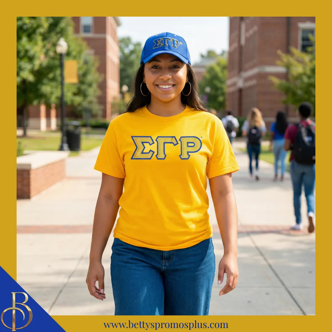 Sigma Gamma Rho ΣΓΡ Greek Letters Mesh Flex Fit Embroidered Hat-Sigma Gamma Rho Paraphernalia-Sigma Gamma Rho Hats-Betty's Promos Plus