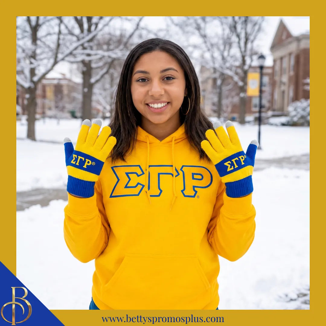 Sigma Gamma Rho ΣΓΡ Knit Touch Screen Gloves-Sigma Gamma Rho Paraphernalia-Sigma Gamma Rho Gloves-Betty's Promos Plus