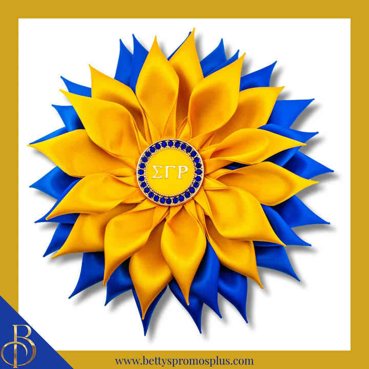 Sigma Gamma Rho ΣΓΡ Letters Silk Flower Brooch