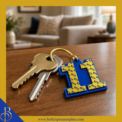 Sigma Gamma Rho ΣΓΡ Line Number Mirrored Acrylic Keychain Available 1-25-Sigma Gamma Rho Paraphernalia-Sigma Gamma Rho Keychain-Betty's Promos Plus