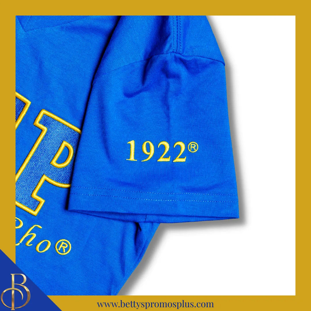 Sigma Gamma Rho ΣΓΡ Luxury Embroidered T-Shirt with 1922 Sleeve-Sigma Gamma Rho Paraphernalia-Sigma Gamma Rho T-Shirts-Betty's Promos Plus