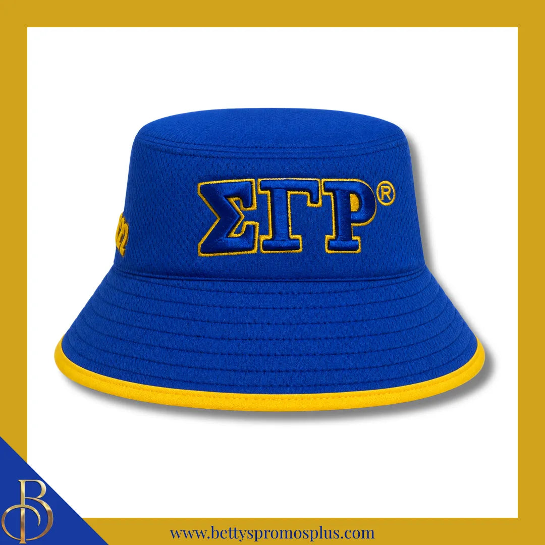 Sigma Gamma Rho ΣΓΡ Mesh Flex Fit Embroidered Bucket Hat-Blue-Sigma Gamma Rho Paraphernalia-Sigma Gamma Rho Hats-Betty's Promos Plus