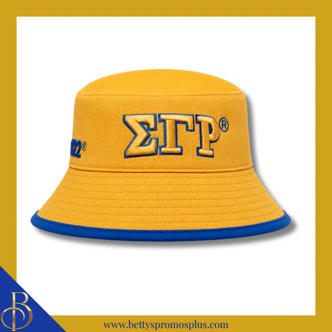 Sigma Gamma Rho ΣΓΡ Mesh Flex Fit Embroidered Bucket Hat-Gold-Sigma Gamma Rho Paraphernalia-Sigma Gamma Rho Hats-Betty's Promos Plus