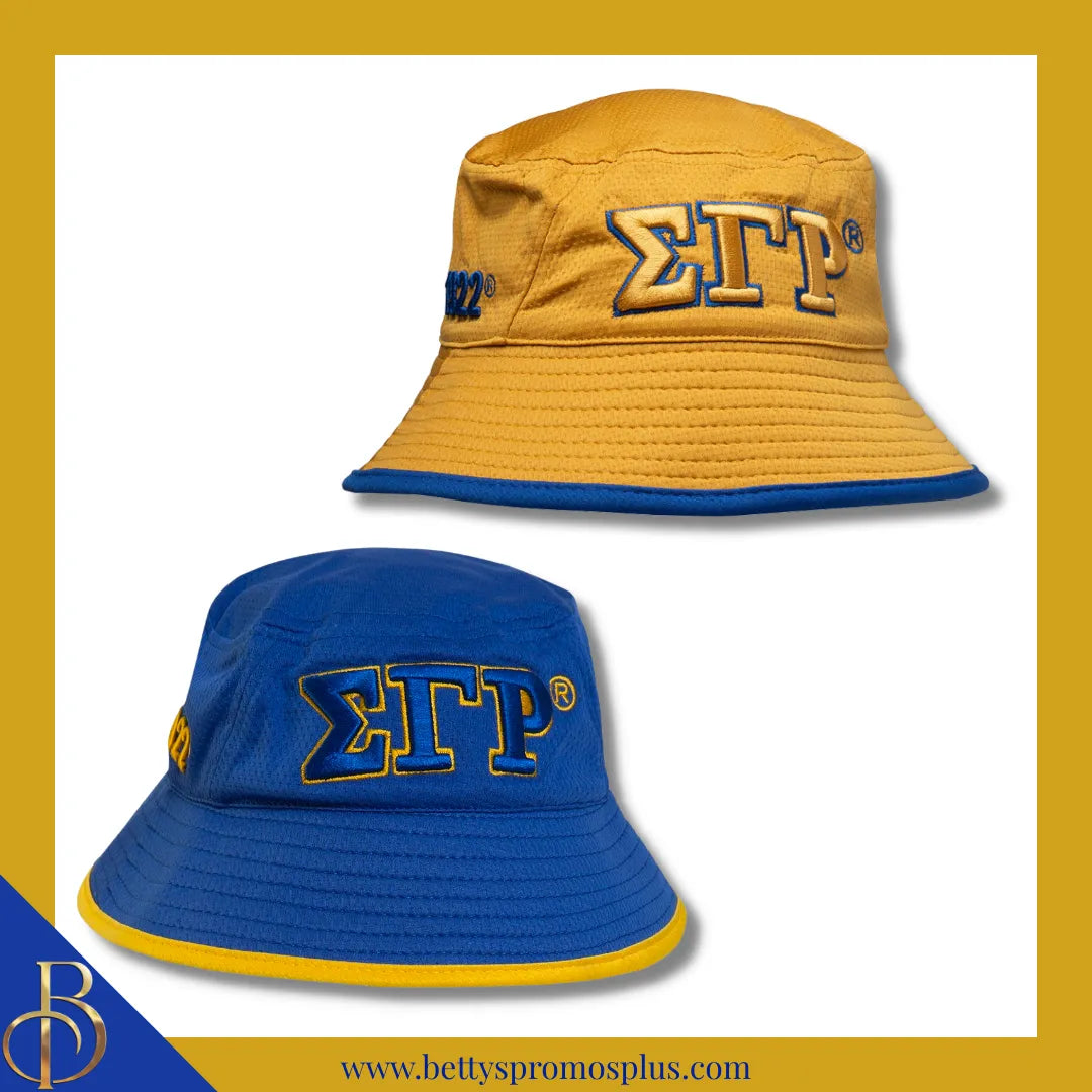 Sigma Gamma Rho ΣΓΡ Mesh Flex Fit Embroidered Bucket Hat-Sigma Gamma Rho Paraphernalia-Sigma Gamma Rho Hats-Betty's Promos Plus
