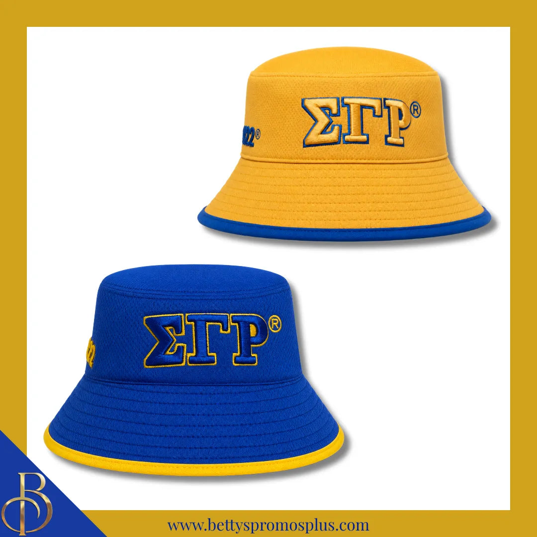 Sigma Gamma Rho ΣΓΡ Mesh Flex Fit Embroidered Bucket Hat-Sigma Gamma Rho Paraphernalia-Sigma Gamma Rho Hats-Betty's Promos Plus