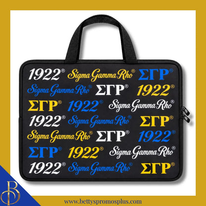 Sigma Gamma Rho ΣΓΡ Neoprene Laptop Sleeve-Black-Sigma Gamma Rho Paraphernalia-Sigma Gamma Rho Bags/Purses-Betty's Promos Plus