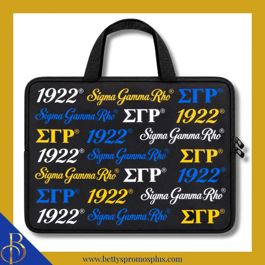 Sigma Gamma Rho ΣΓΡ Neoprene Laptop Sleeve-Black-Sigma Gamma Rho Paraphernalia-Sigma Gamma Rho Bags/Purses-Betty's Promos Plus