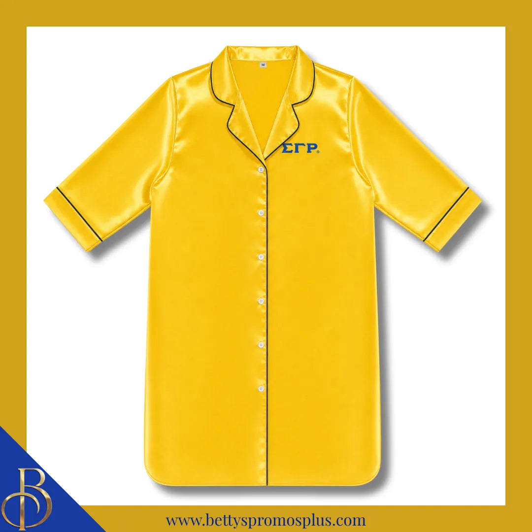 Sigma Gamma Rho ΣΓΡ Nightshirt Pajama Night Shirt Gown-Gold-S/M-Sigma Gamma Rho Paraphernalia-Sigma Gamma Rho Pajamas-Betty's Promos Plus