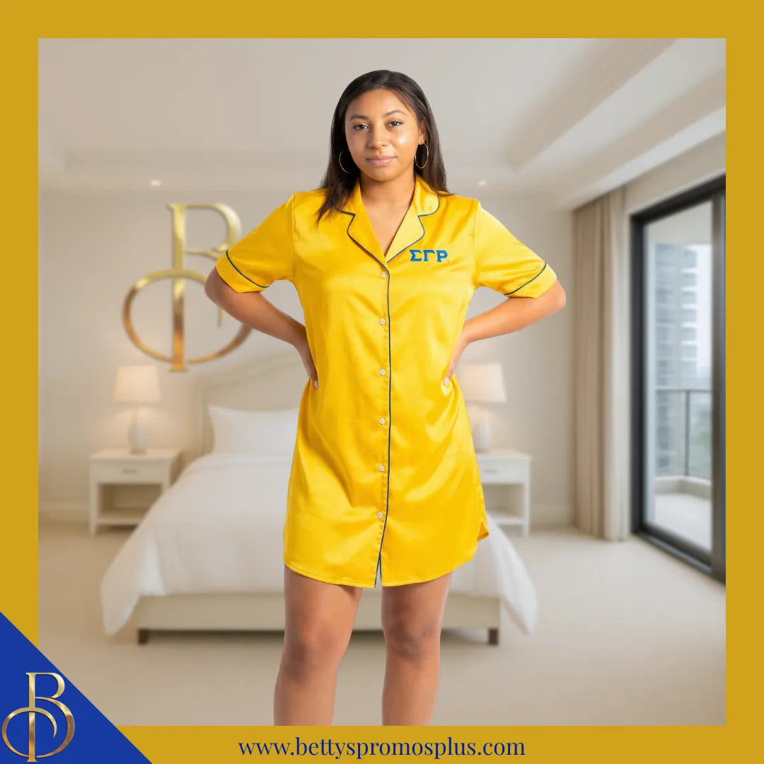 Sigma Gamma Rho ΣΓΡ Nightshirt Pajama Night Shirt Gown-Sigma Gamma Rho Paraphernalia-Sigma Gamma Rho Pajamas-Betty's Promos Plus