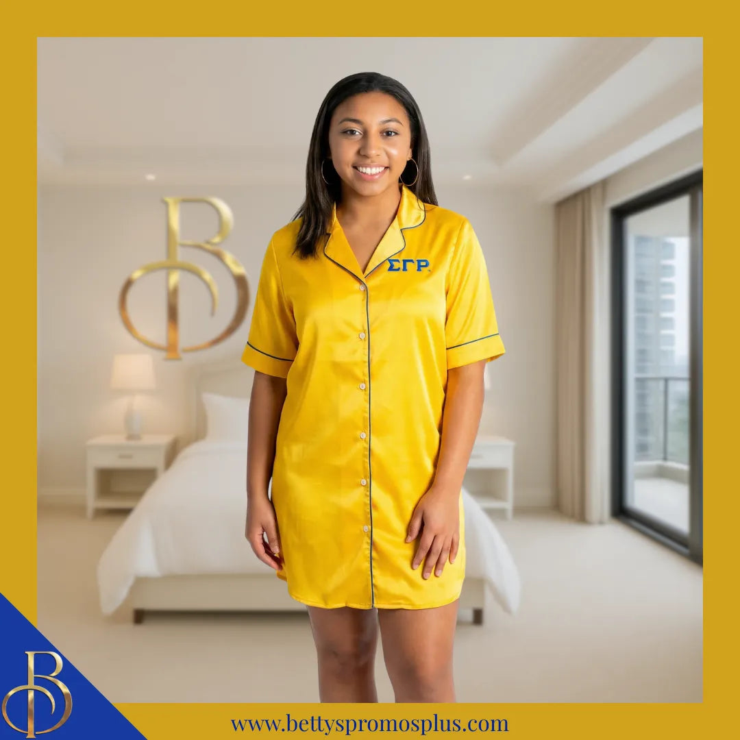 Sigma Gamma Rho ΣΓΡ Nightshirt Pajama Night Shirt Gown-Sigma Gamma Rho Paraphernalia-Sigma Gamma Rho Pajamas-Betty's Promos Plus