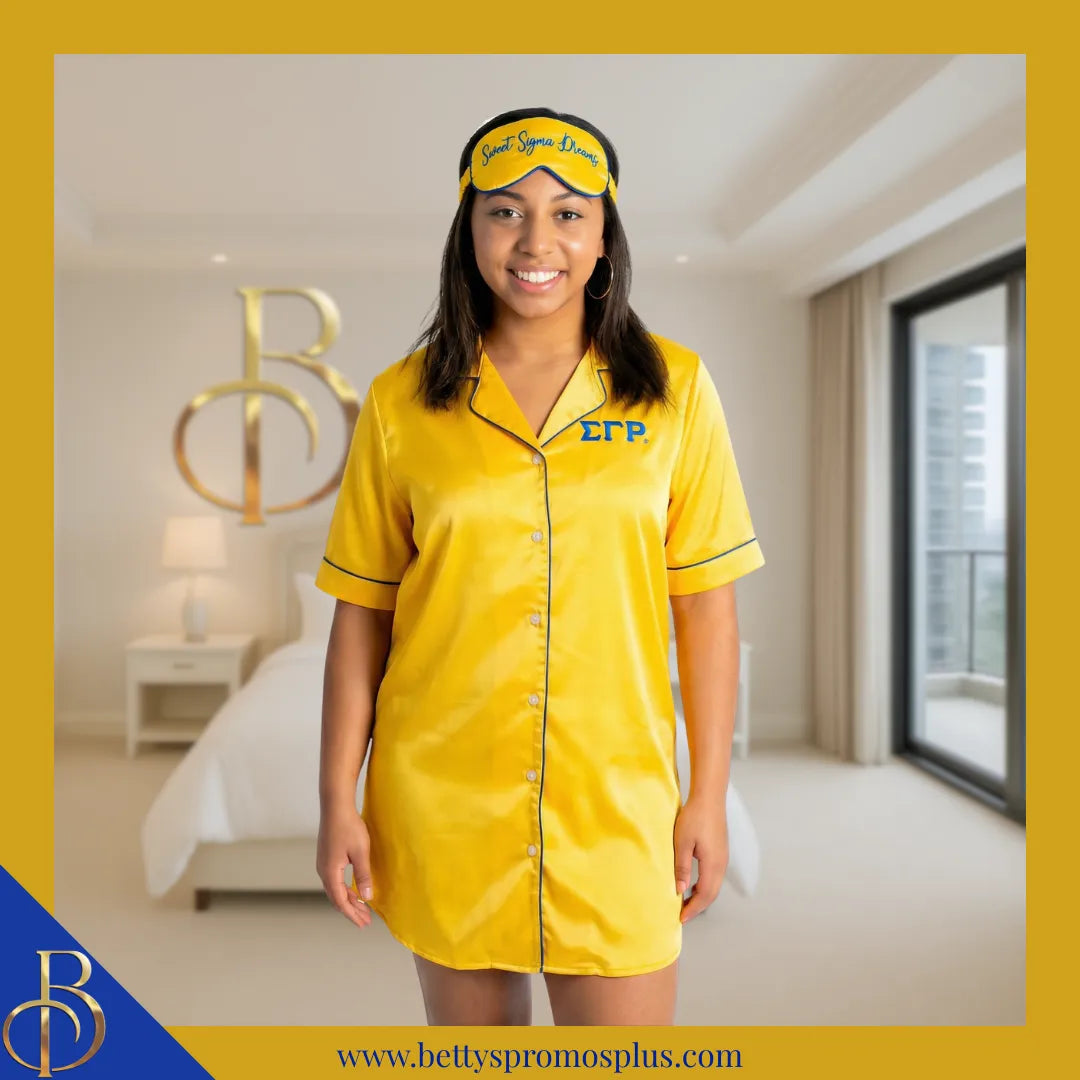 Sigma Gamma Rho ΣΓΡ Nightshirt Pajama Night Shirt Gown-Sigma Gamma Rho Paraphernalia-Sigma Gamma Rho Pajamas-Betty's Promos Plus