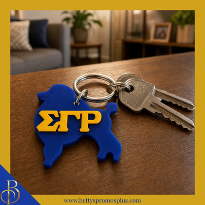 Sigma Gamma Rho ΣΓΡ Poodle Acrylic Keychain-Sigma Gamma Rho Paraphernalia-Sigma Gamma Rho Keychain-Betty's Promos Plus