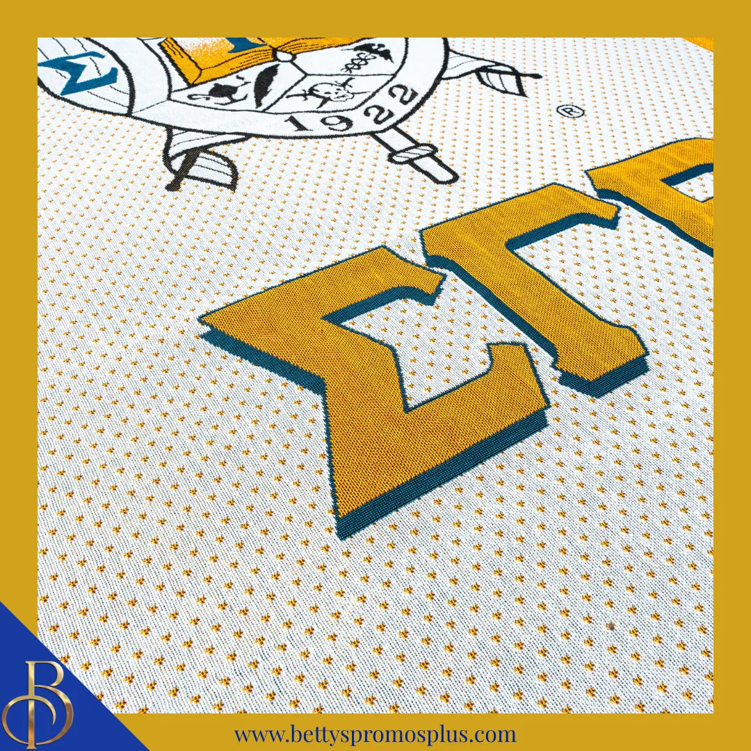 Sigma Gamma Rho ΣΓΡ Shield Afghan Throw Blanket-Sigma Gamma Rho Paraphernalia-Sigma Gamma Rho Blanket-Betty's Promos Plus