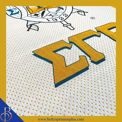 Sigma Gamma Rho ΣΓΡ Shield Afghan Throw Blanket-Sigma Gamma Rho Paraphernalia-Sigma Gamma Rho Blanket-Betty's Promos Plus