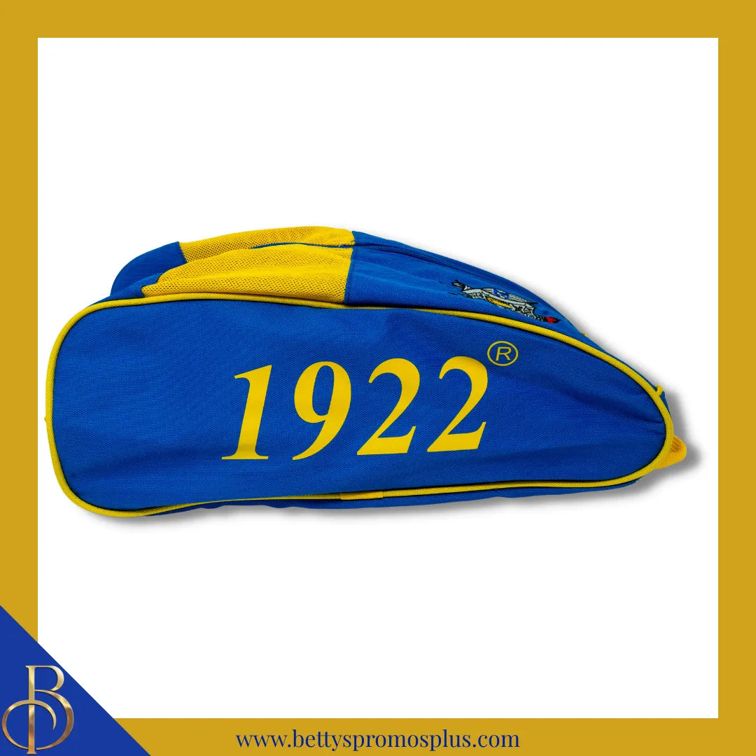 Sigma Gamma Rho ΣΓΡ Shield Blue & Gold Canvas Shoe Bag with Zippered Mesh-Sigma Gamma Rho Paraphernalia-Sigma Gamma Rho Shoe Bags-Betty's Promos Plus