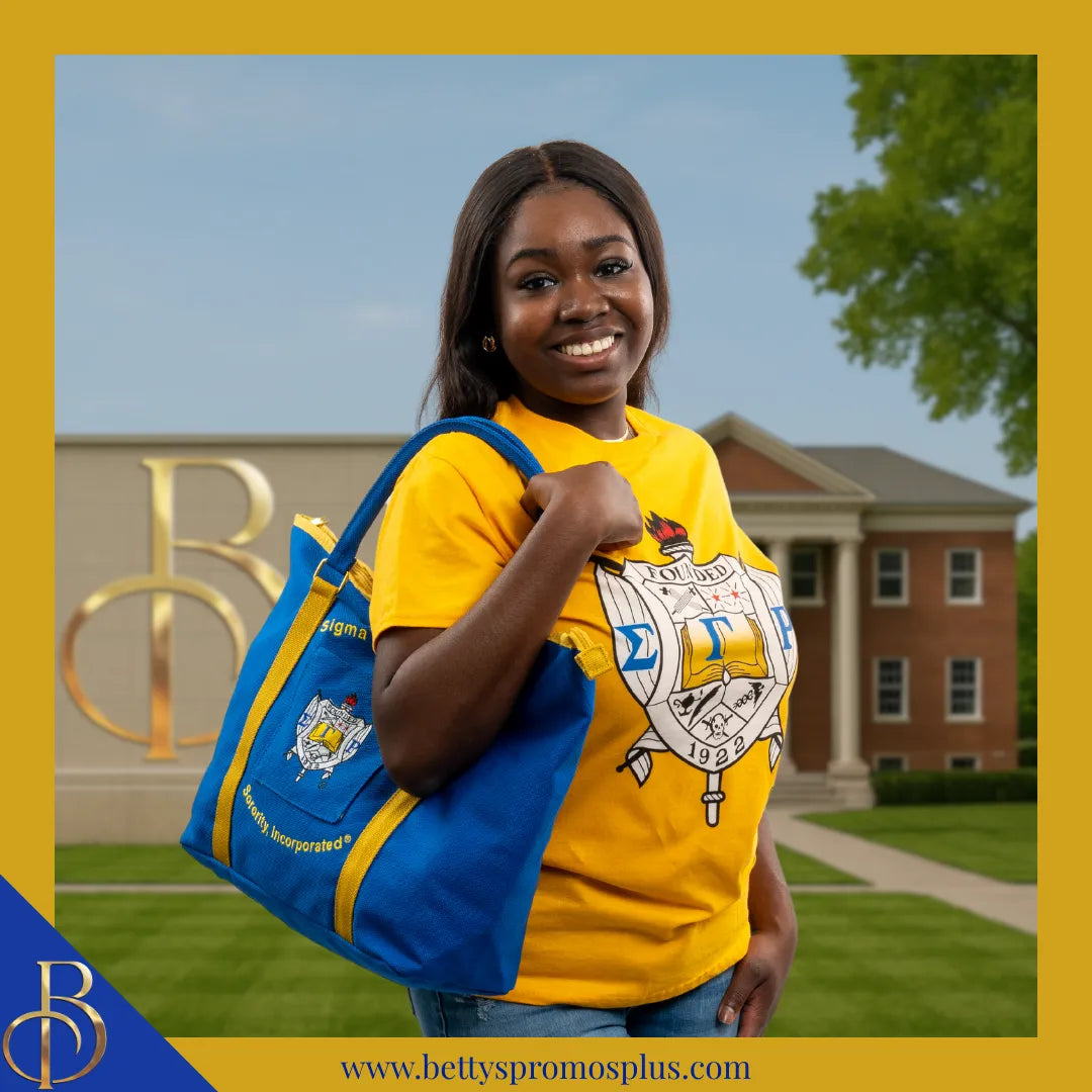 Sigma Gamma Rho ΣΓΡ Shield Heavy Duty Canvas Tote Bag-Sigma Gamma Rho Paraphernalia-Sigma Gamma Rho Tote Bags-Betty's Promos Plus