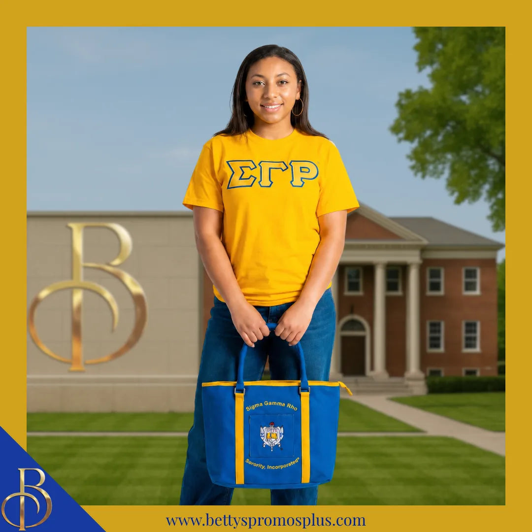 Sigma Gamma Rho ΣΓΡ Shield Heavy Duty Canvas Tote Bag-Sigma Gamma Rho Paraphernalia-Sigma Gamma Rho Tote Bags-Betty's Promos Plus