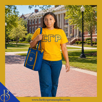 Sigma Gamma Rho ΣΓΡ Shield Heavy Duty Canvas Tote Bag-Sigma Gamma Rho Paraphernalia-Sigma Gamma Rho Tote Bags-Betty's Promos Plus