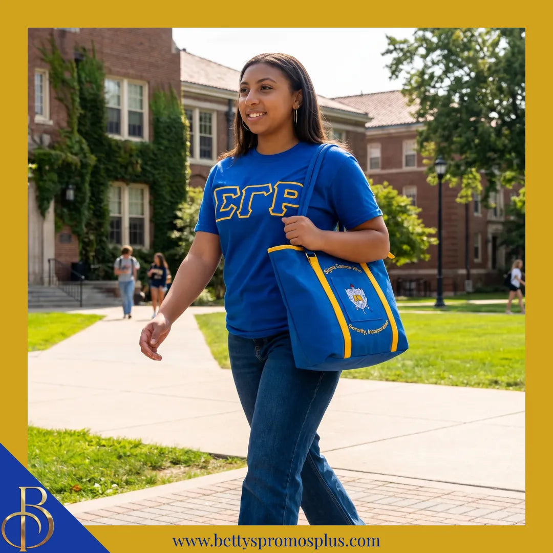 Sigma Gamma Rho ΣΓΡ Shield Heavy Duty Canvas Tote Bag-Sigma Gamma Rho Paraphernalia-Sigma Gamma Rho Tote Bags-Betty's Promos Plus