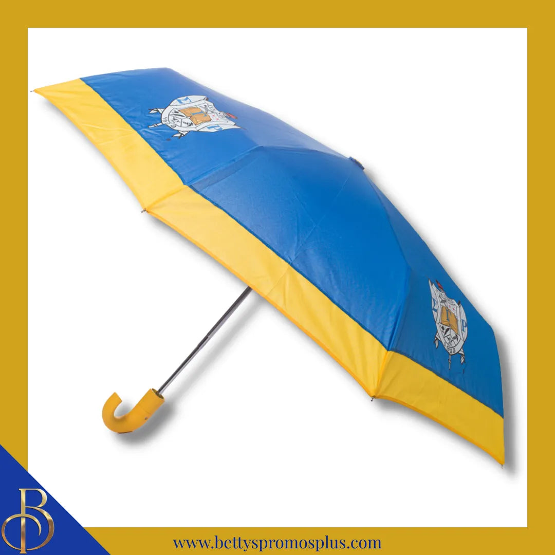 Sigma Gamma Rho ΣΓΡ Shield Hurricane Umbrella-Small-Blue-Sigma Gamma Rho Paraphernalia-Sigma Gamma Rho Umbrellas-Betty's Promos Plus