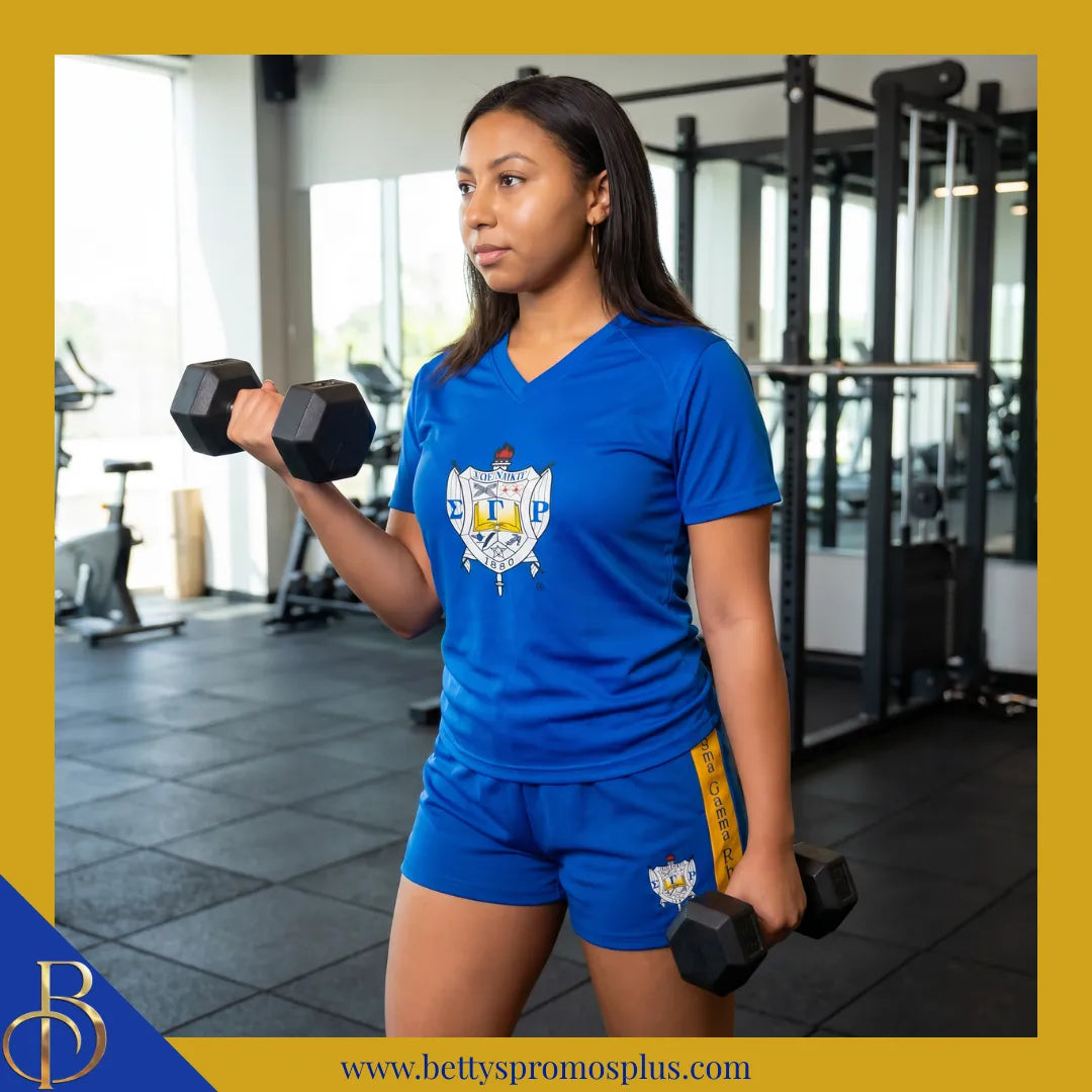 Sigma Gamma Rho ΣΓΡ Shield Performance Moisture Wicking Screen Printed Workout T-Shirt-Sigma Gamma Rho Paraphernalia-Sigma Gamma Rho T-Shirts-Betty's Promos Plus