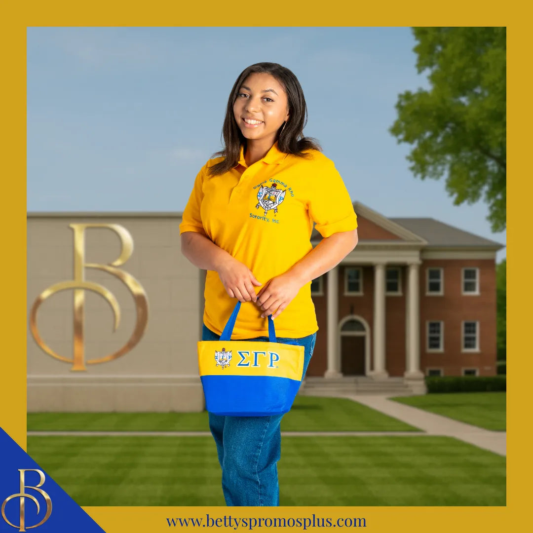 Sigma Gamma Rho ΣΓΡ Shield Polo Golf Shirt, Pique & Dry Fit Available-Sigma Gamma Rho Paraphernalia-Sigma Gamma Rho Polo Shirt-Betty's Promos Plus