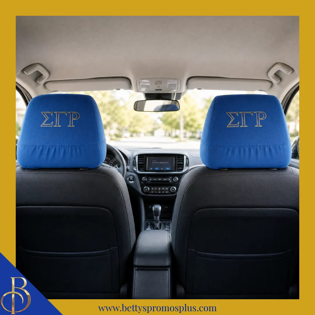 Sigma Gamma Rho ΣΓΡ Shield with Greek Letters Car Seat Headrest Cover-Sigma Gamma Rho Paraphernalia-Sigma Gamma Rho Headrest Cover-Betty's Promos Plus
