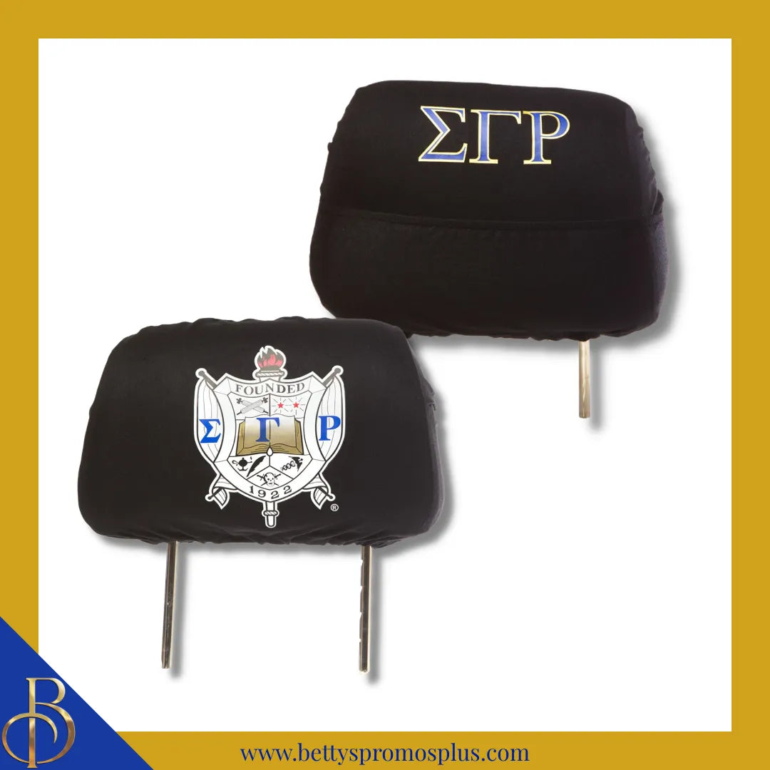 Sigma Gamma Rho ΣΓΡ Shield with Greek Letters Car Seat Headrest Cover-Sigma Gamma Rho Paraphernalia-Sigma Gamma Rho Headrest Cover-Betty's Promos Plus