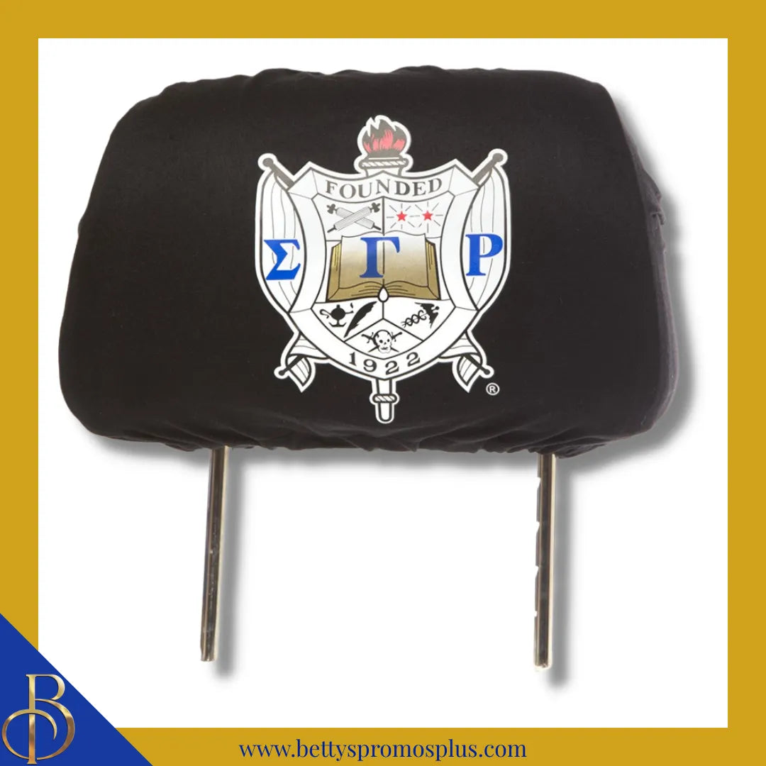 Sigma Gamma Rho ΣΓΡ Shield with Greek Letters Car Seat Headrest Cover-Sigma Gamma Rho Paraphernalia-Sigma Gamma Rho Headrest Cover-Betty's Promos Plus