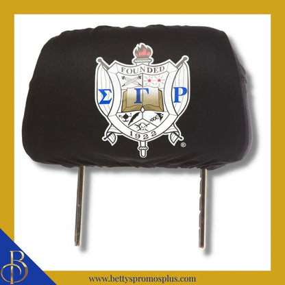 Sigma Gamma Rho ΣΓΡ Shield with Greek Letters Car Seat Headrest Cover-Sigma Gamma Rho Paraphernalia-Sigma Gamma Rho Headrest Cover-Betty's Promos Plus