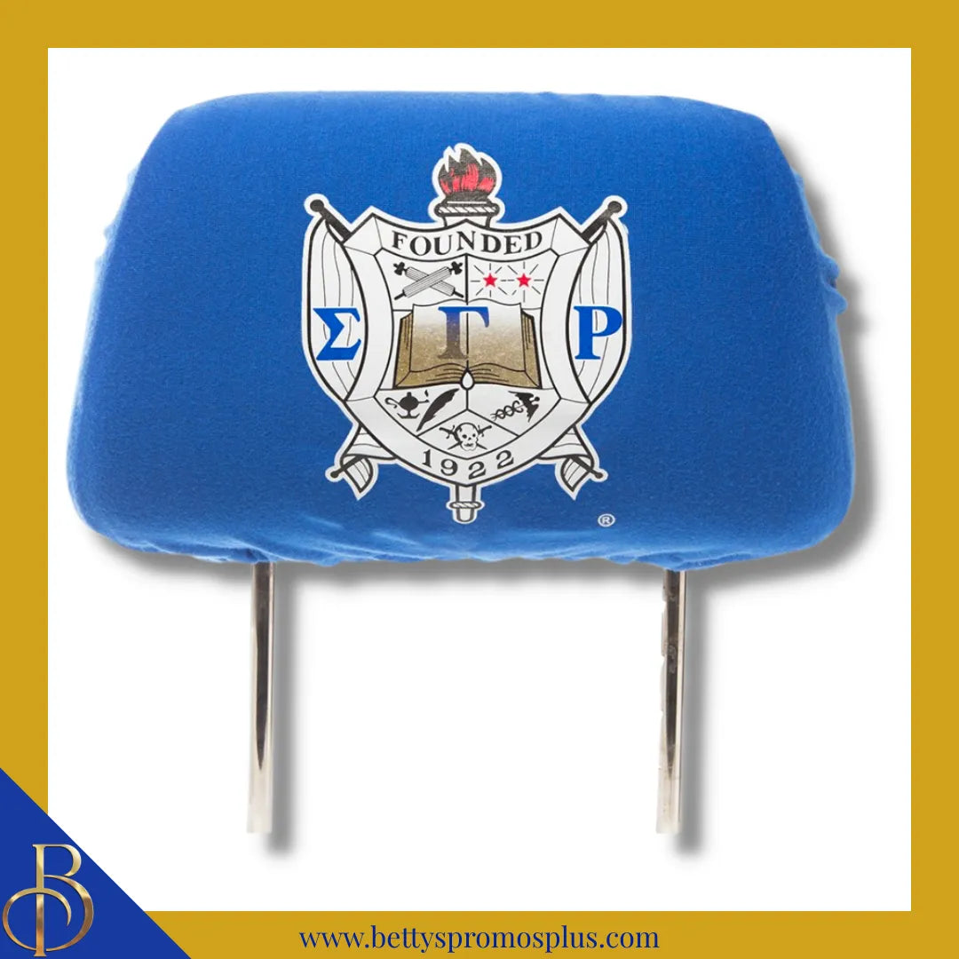 Sigma Gamma Rho ΣΓΡ Shield with Greek Letters Car Seat Headrest Cover-Sigma Gamma Rho Paraphernalia-Sigma Gamma Rho Headrest Cover-Betty's Promos Plus