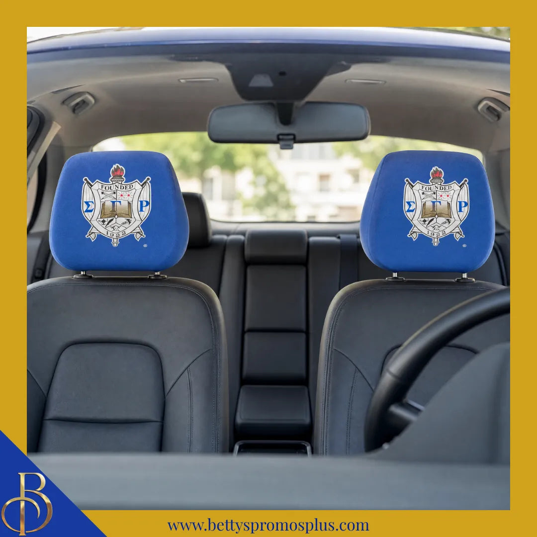 Sigma Gamma Rho ΣΓΡ Shield with Greek Letters Car Seat Headrest Cover-Sigma Gamma Rho Paraphernalia-Sigma Gamma Rho Headrest Cover-Betty's Promos Plus