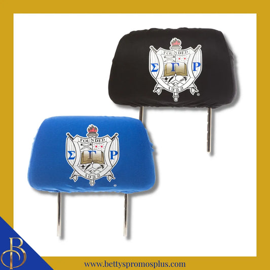 Sigma Gamma Rho ΣΓΡ Shield with Greek Letters Car Seat Headrest Cover-Sigma Gamma Rho Paraphernalia-Sigma Gamma Rho Headrest Cover-Betty's Promos Plus