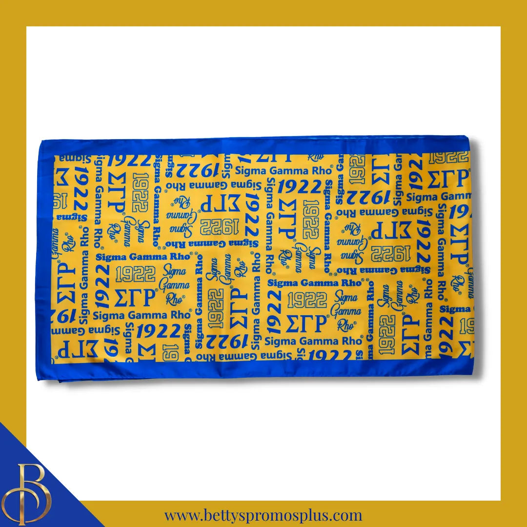 Sigma Gamma Rho ΣΓΡ Signature Scarf-Gold-Sigma Gamma Rho Paraphernalia-Sigma Gamma Rho Scarf-Betty's Promos Plus