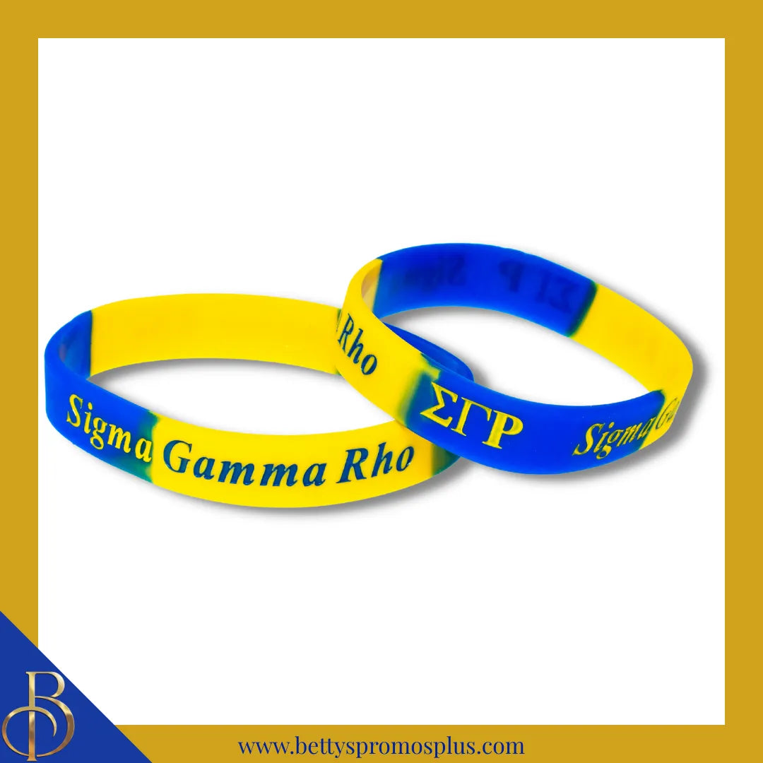 Sigma Gamma Rho ΣΓΡ Silicone Wristband Rubber Bracelet-Blue-Sigma Gamma Rho Paraphernalia-Sigma Gamma Rho Wristband-Betty's Promos Plus