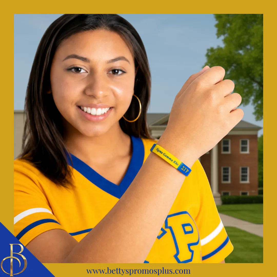 Sigma Gamma Rho ΣΓΡ Silicone Wristband Rubber Bracelet-Sigma Gamma Rho Paraphernalia-Sigma Gamma Rho Wristband-Betty's Promos Plus