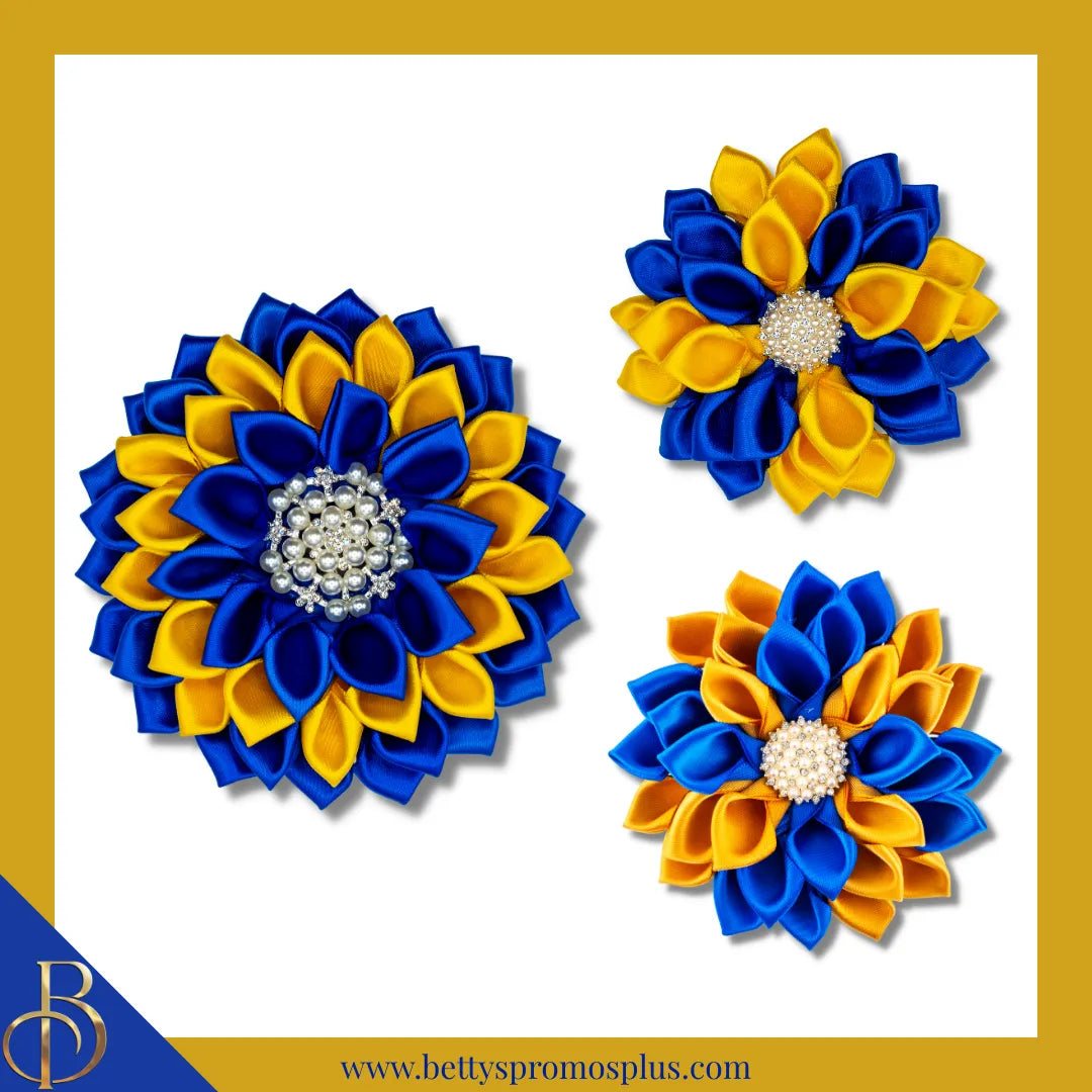 Sigma Gamma Rho ΣΓΡ Silk Flower Brooch-Sigma Gamma Rho Paraphernalia-Sigma Gamma Rho Lapel Pin-Betty's Promos Plus