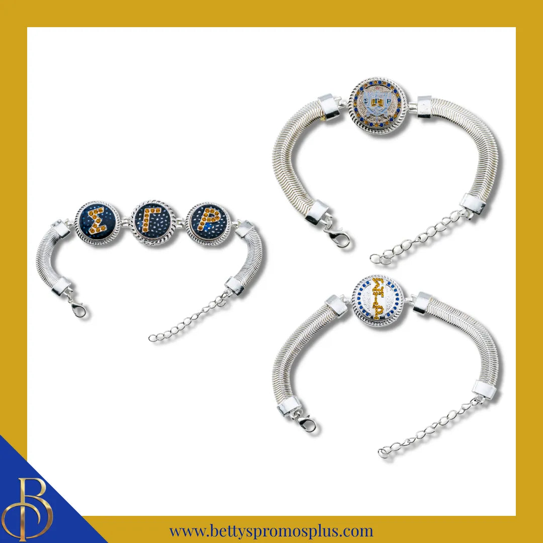 Sigma Gamma Rho ΣΓΡ Snap Button Bracelet Jewelry with Interchangeable Snaps-Sigma Gamma Rho Paraphernalia-Sigma Gamma Rho Bracelet-Betty's Promos Plus