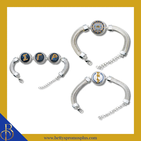 Sigma Gamma Rho ΣΓΡ Snap Button Bracelet Jewelry with Interchangeable Snaps-Sigma Gamma Rho Paraphernalia-Sigma Gamma Rho Bracelet-Betty's Promos Plus