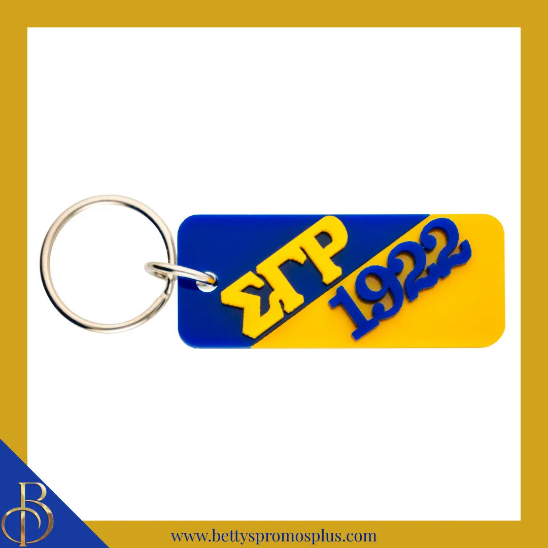 Sigma Gamma Rho ΣΓΡ Split Acrylic Keychain-Blue-ΣΓΡ/1922-Sigma Gamma Rho Paraphernalia-Sigma Gamma Rho Keychain-Betty's Promos Plus