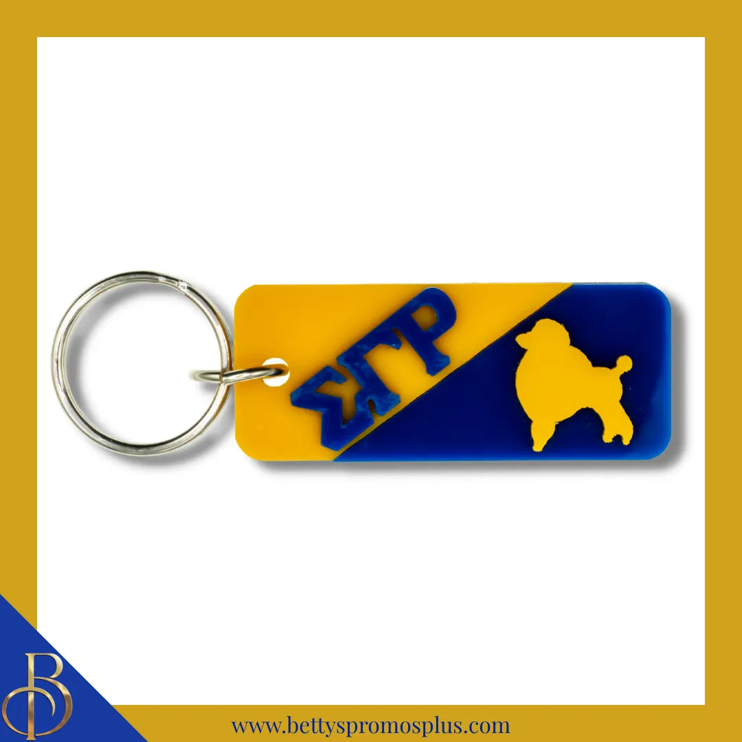 Sigma Gamma Rho ΣΓΡ Split Acrylic Keychain-Blue-ΣΓΡ/Poodle-Sigma Gamma Rho Paraphernalia-Sigma Gamma Rho Keychain-Betty's Promos Plus