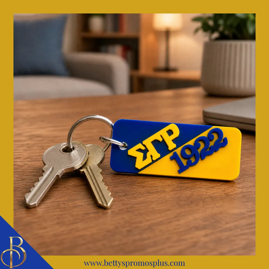 Sigma Gamma Rho ΣΓΡ Split Acrylic Keychain-Sigma Gamma Rho Paraphernalia-Sigma Gamma Rho Keychain-Betty's Promos Plus