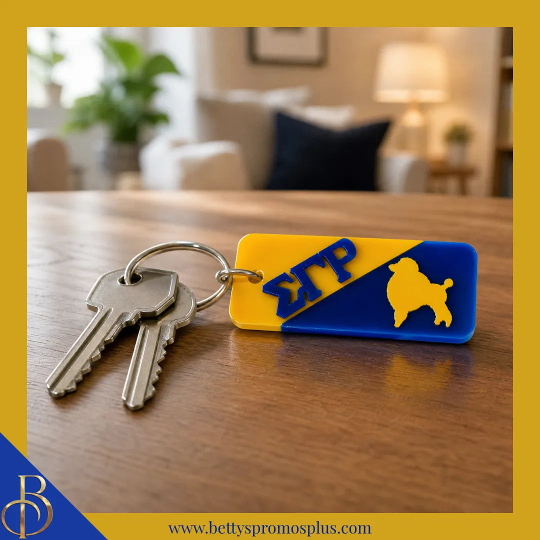 Sigma Gamma Rho ΣΓΡ Split Acrylic Keychain-Sigma Gamma Rho Paraphernalia-Sigma Gamma Rho Keychain-Betty's Promos Plus